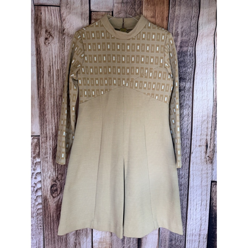 JCPenney Fashion Vintage Dress Mod‎ Geometric A-Line Mad Men Retro Mid Century